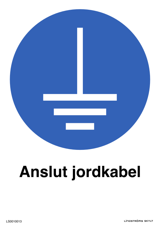 Skylten Anslut jordkabel