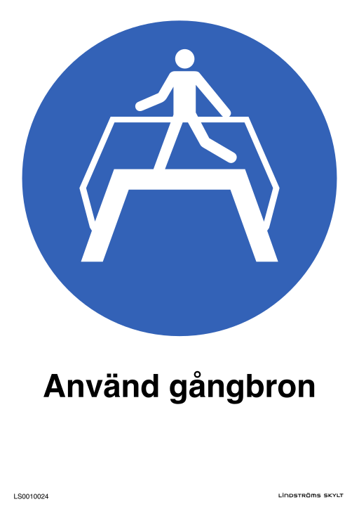 Skylten Använd gångbron