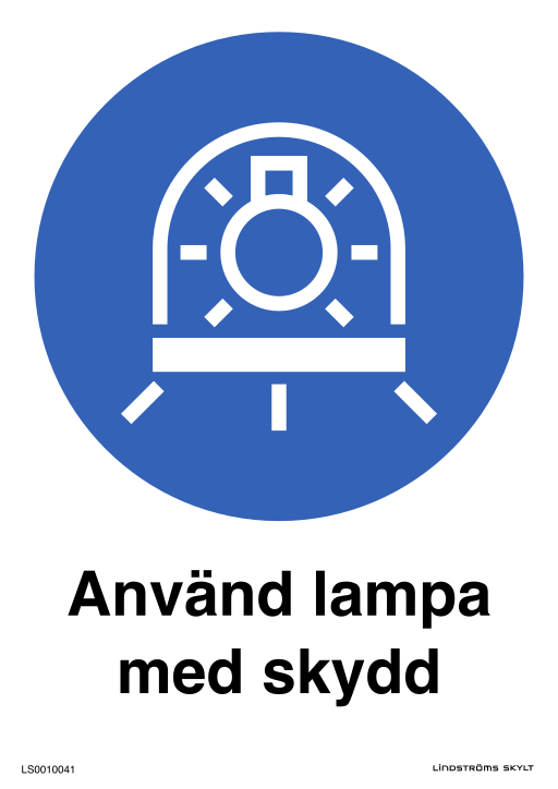 Skylten Använd lampa med skydd