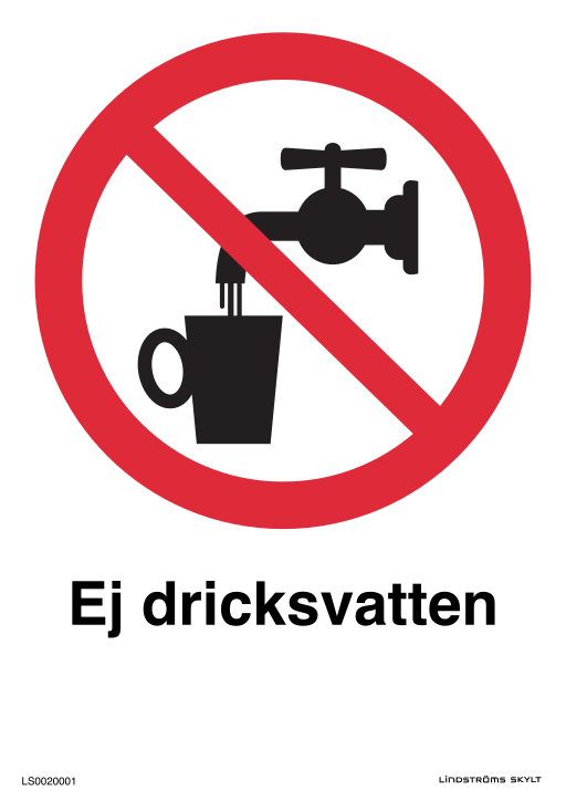 Skylten Ej dricksvatten