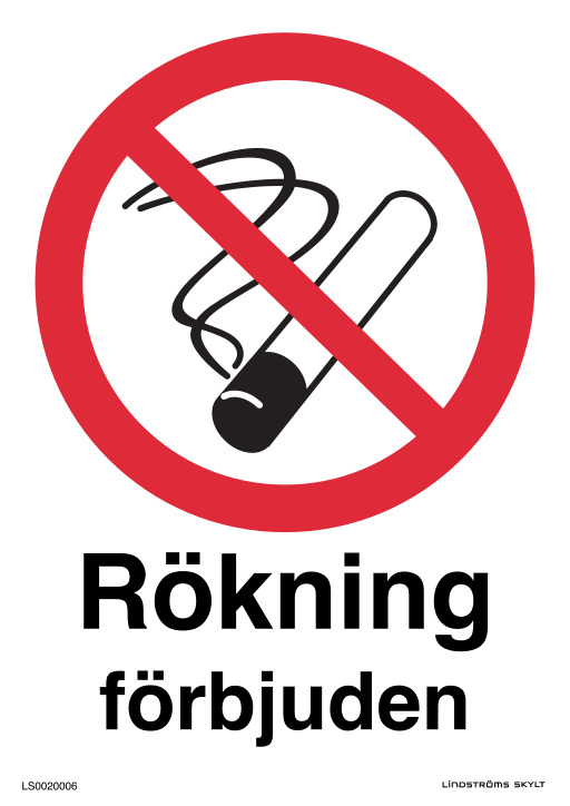 Skylten Rökning förbjuden
