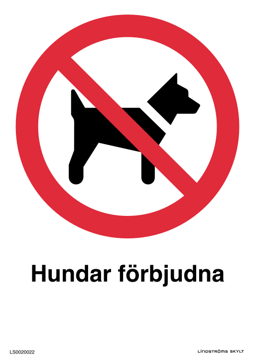 Skylten Hundar förbjudna