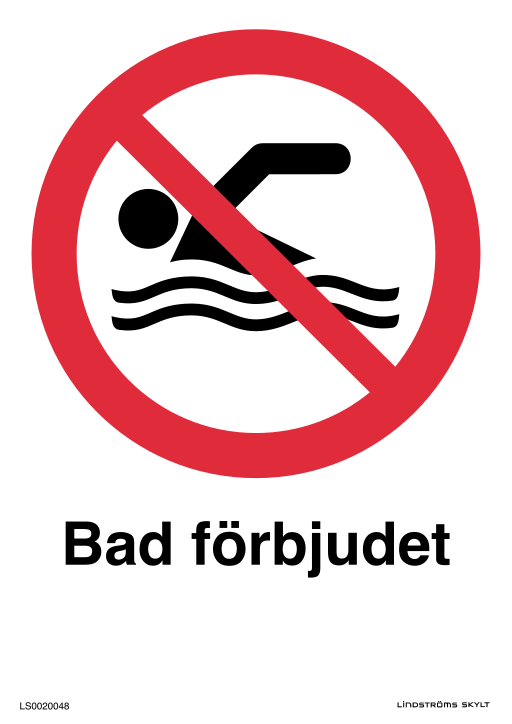 Skylten Bad förbjudet