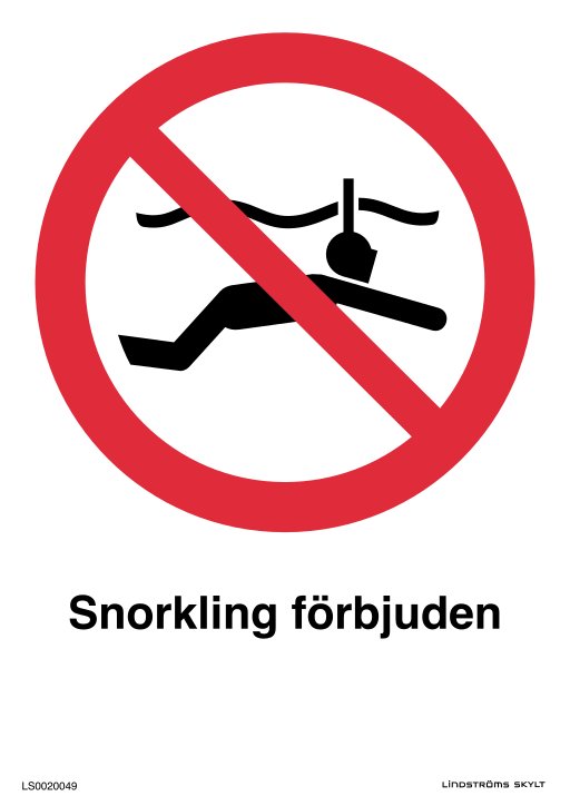 Skylten Snorkling förbjuden