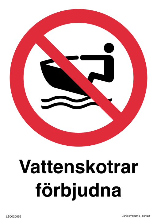 Skylten Vattenskotrar förbjudna
