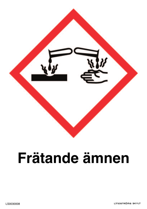 Skylten Frätande ämnen