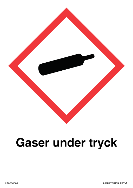 Skylten Gaser under tryck