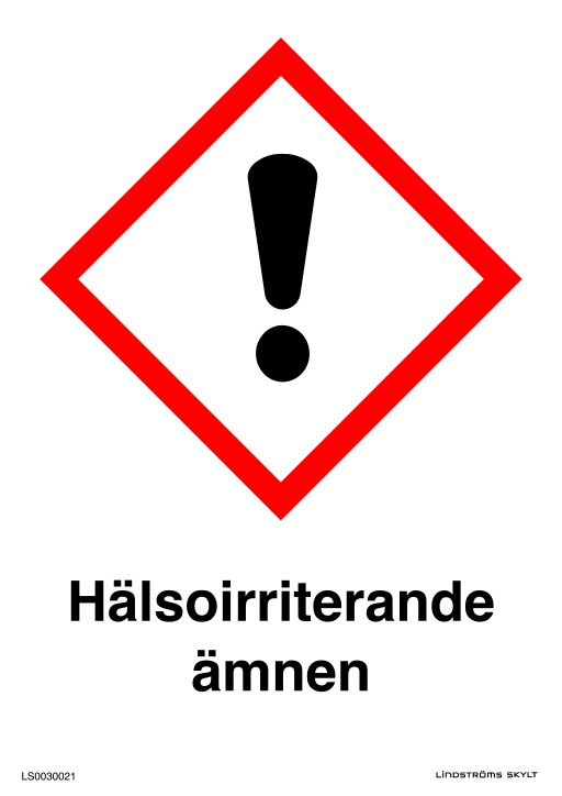 Skylten Hälsoirriterande ämnen