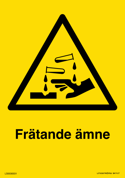 Skylten Frätande ämne