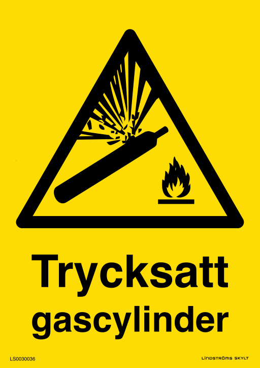 Skylten Trycksatt gascylinder