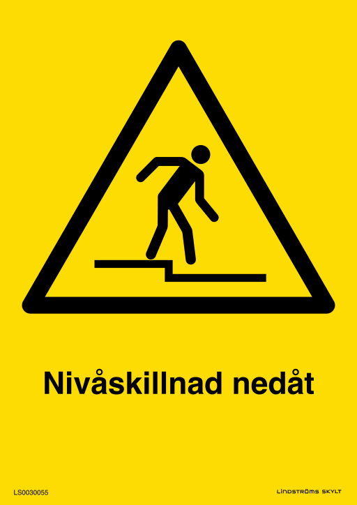 Skylten Nivåskillnad nedåt