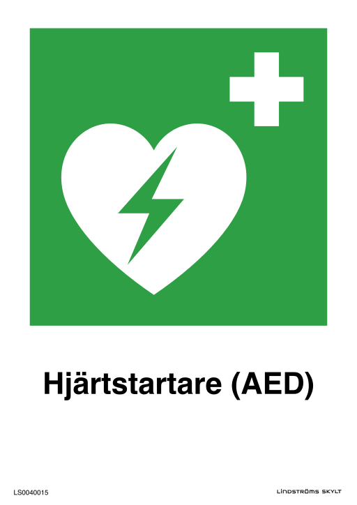 Skylten Hjärtstartare (AED)