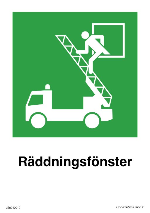 Skylten Räddningsfönster