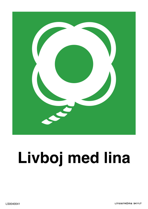 Skylten Livboj med lina