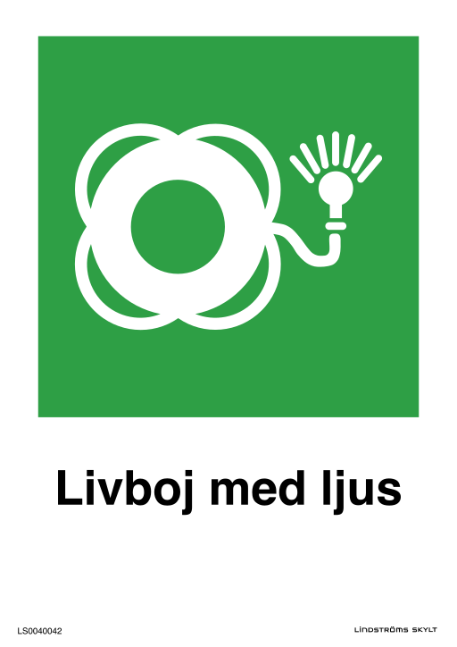 Skylten Livboj med ljus