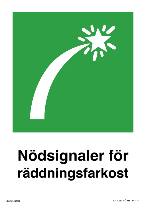 Skylten Nödsignaler för räddningsfarkost