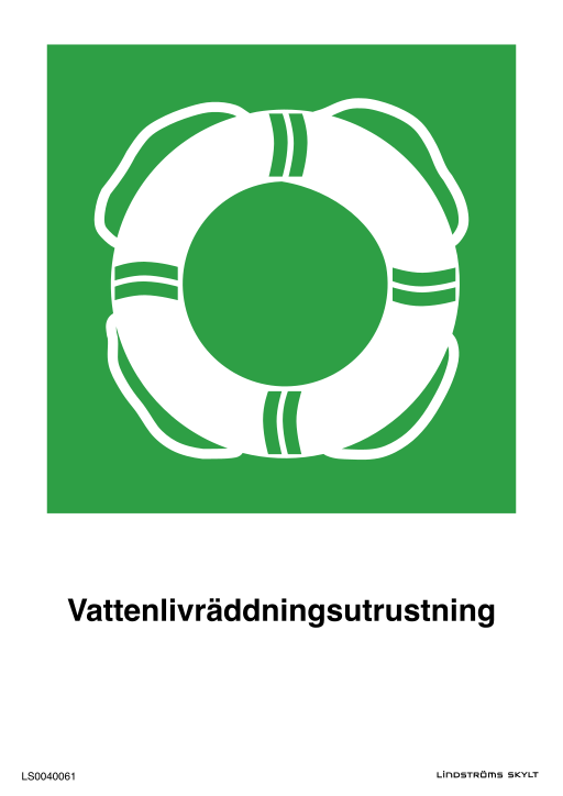 Skylten Vattenlivräddningsutrustning