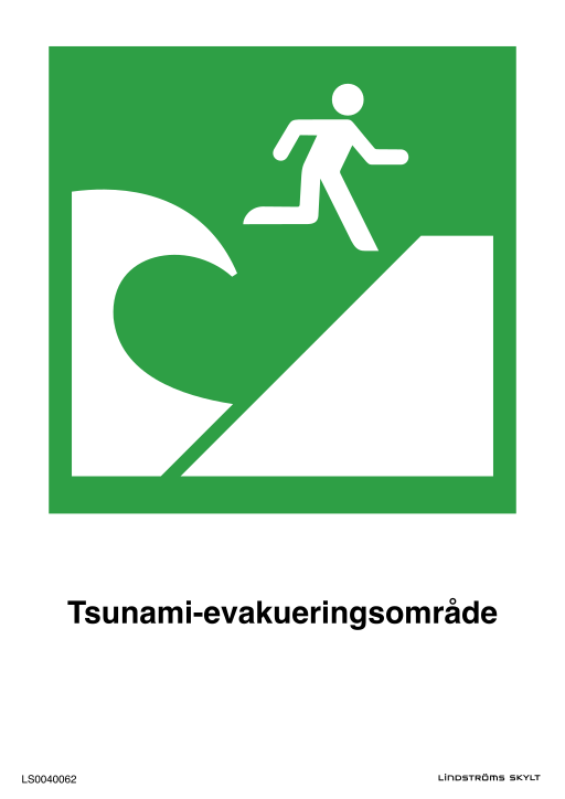 Skylten Tsunami-evakueringsområde