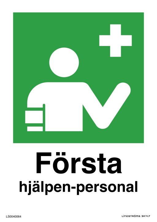 Skylten Första hjälpen-personal