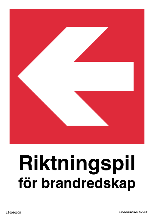 Skylten Riktningspil för brandredskap