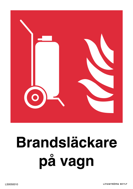 Skylten Brandsläckare på vagn