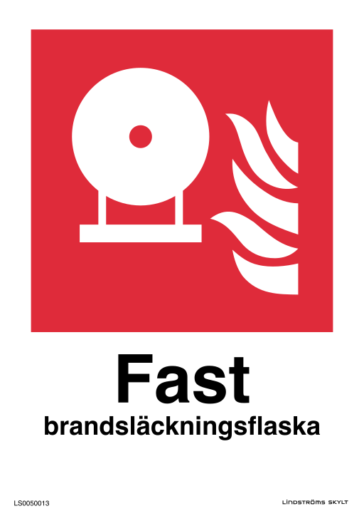 Skylten Fast brandsläckningsflaska